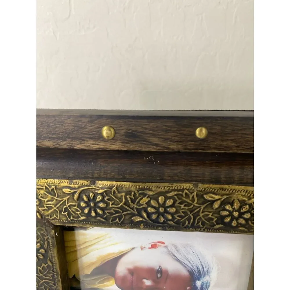 Bohemian Vtg solid wood Hand Crafted Picture Frame